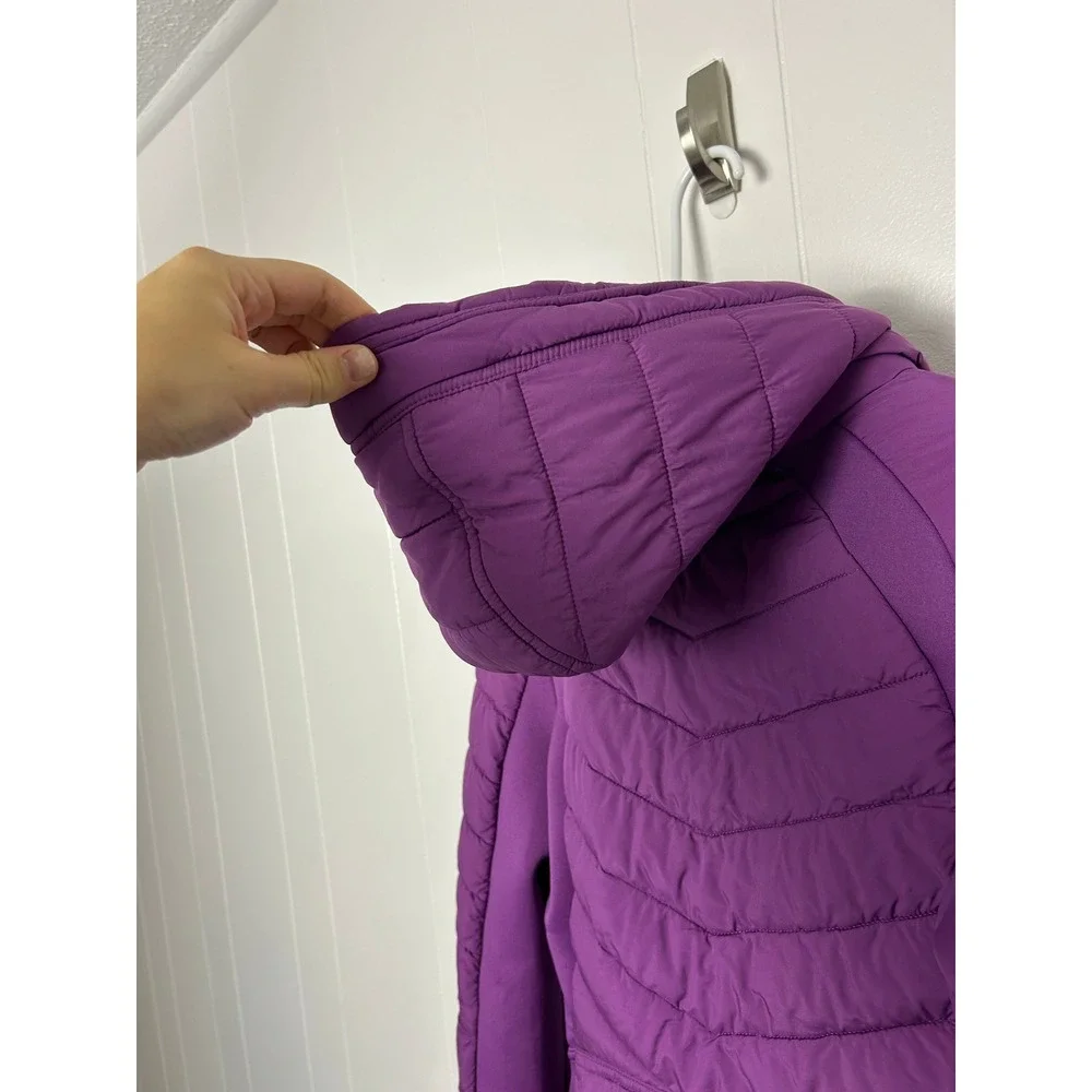 Bernardo Performance Hooded Quilted Water Repellent Jacket Purple Size S outdoor